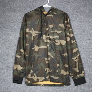 O-NET Camo Anorak Windbreaker Jacket Mens Medium Lightweight Hooded Pullover